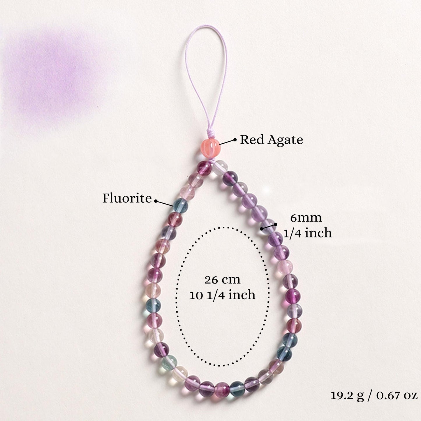 Fluorite Phone Charm - Balance & Energy Protection Healing Crystal