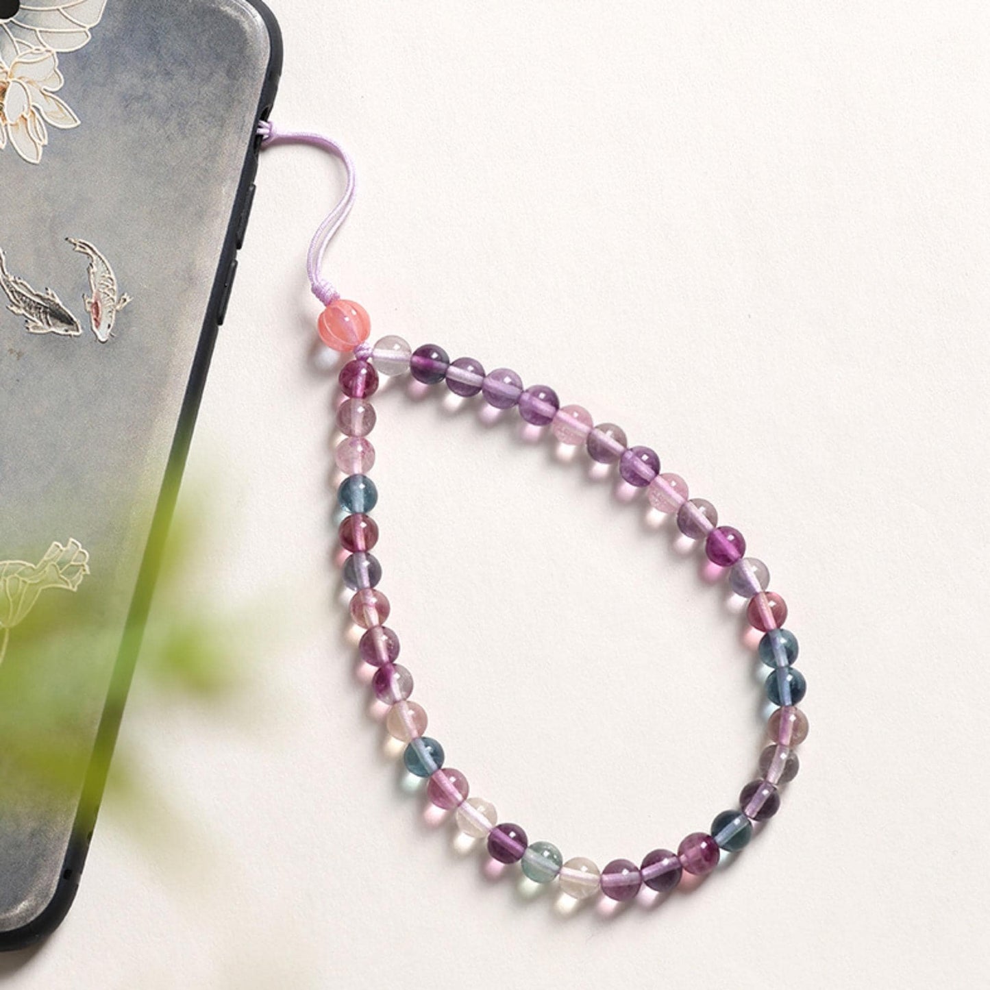 Fluorite Phone Charm - Balance & Energy Protection Healing Crystal