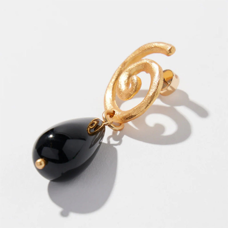 Vintage Obsidian Drop Earrings – Protective Elegance