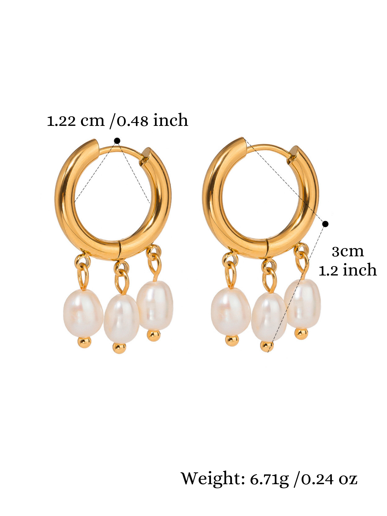 Dynamic Touch Pearl Hoop Earrings